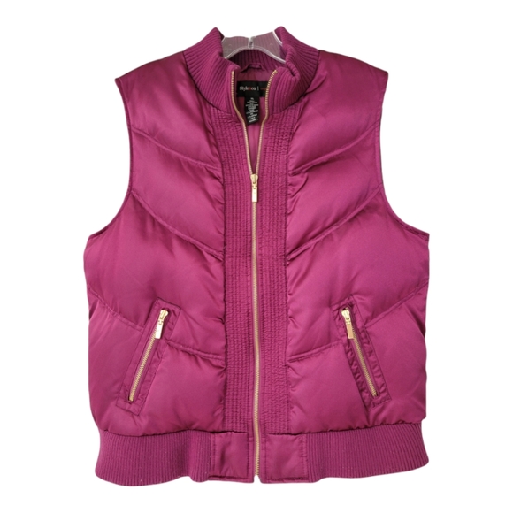 Style & Co. Jackets & Blazers - Style & Co Sport Metallic Purple Vest Size XL
